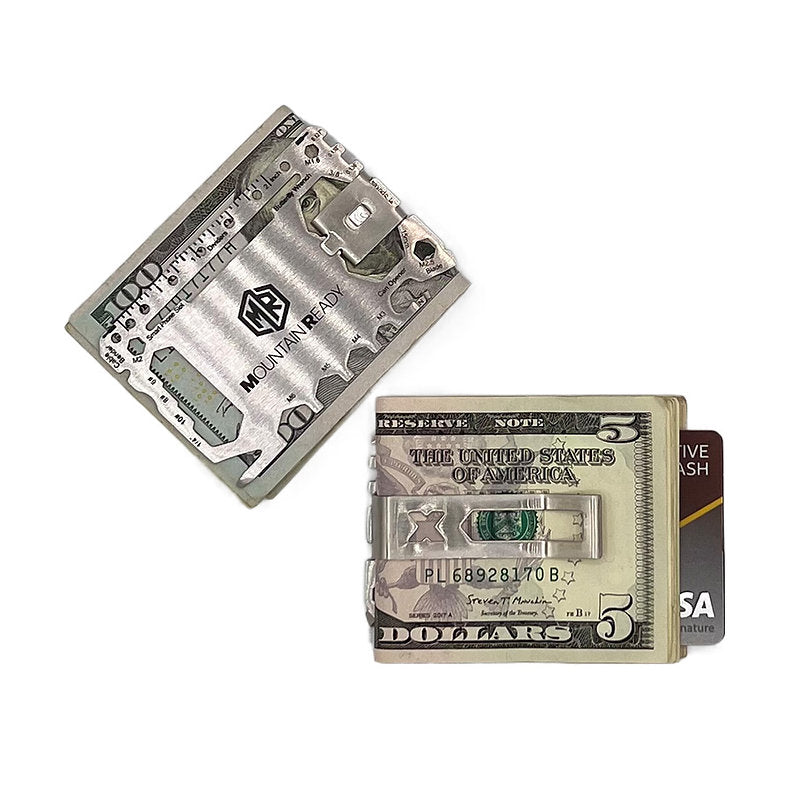 Mountain Ready Multitool Card - 21 Function Tool Card with Removable Money Clip