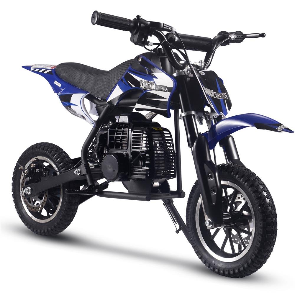 MotoTec Alien 50cc 2-Stroke Kids Gas Dirt Bike - Blue