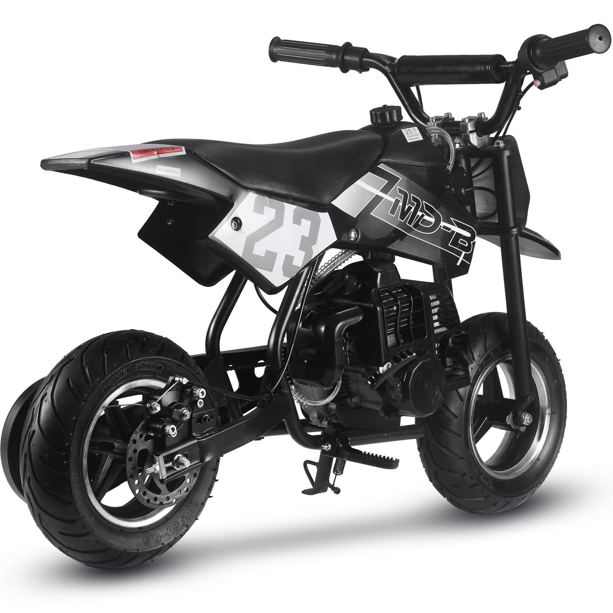 MotoTec Supermoto 50cc 2-Stroke Kids Dirt Bike - Black