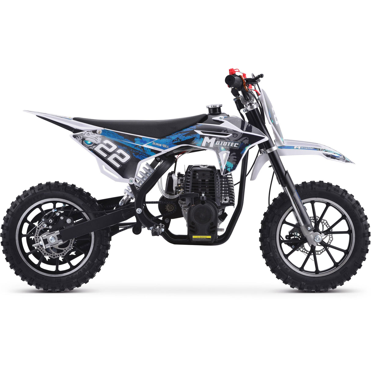 MotoTec Demon 40cc 4-Stroke Kids Gas Dirt Bike - Blue