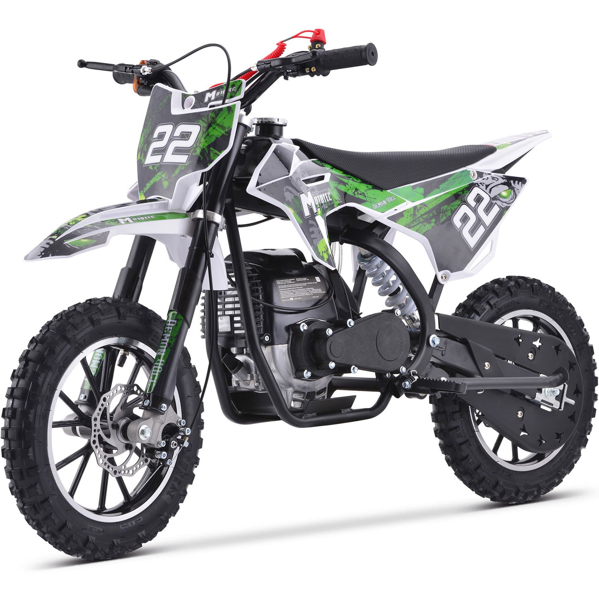 MotoTec Demon 40cc 4-Stroke Kids Gas Dirt Bike - Green