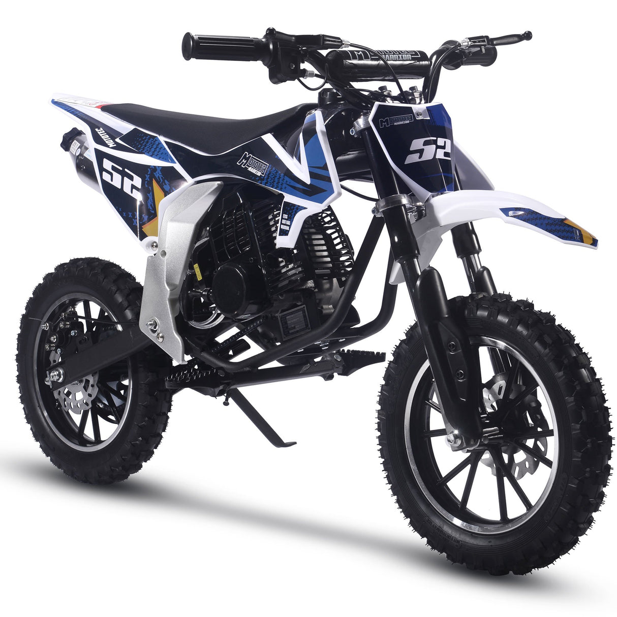 MotoTec Warrior 52cc 2-Stroke Kids Gas Dirt Bike - Black