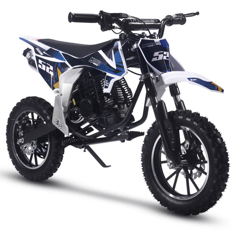 MotoTec Warrior 52cc 2-Stroke Kids Gas Dirt Bike - Black