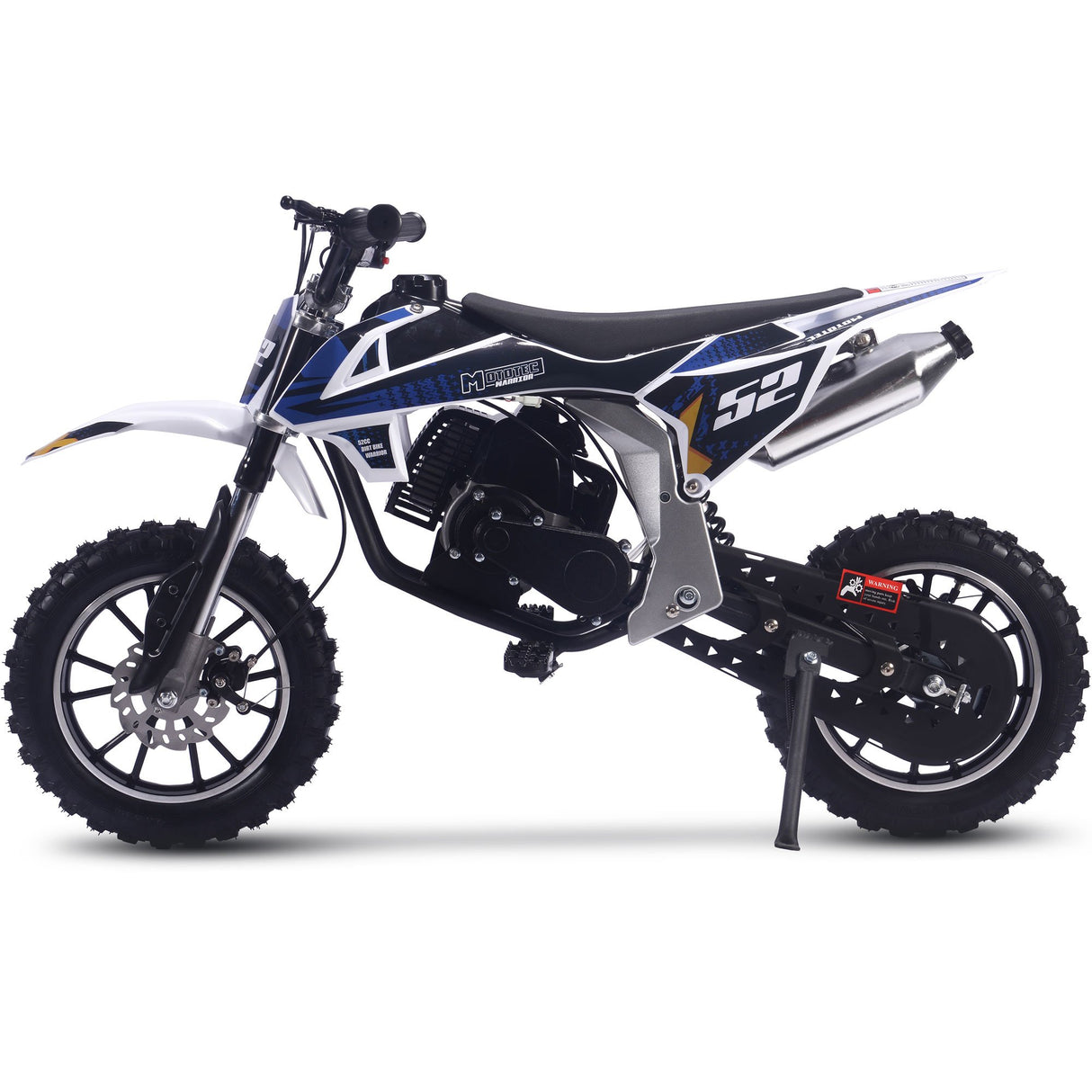 MotoTec Warrior 52cc 2-Stroke Kids Gas Dirt Bike - Black