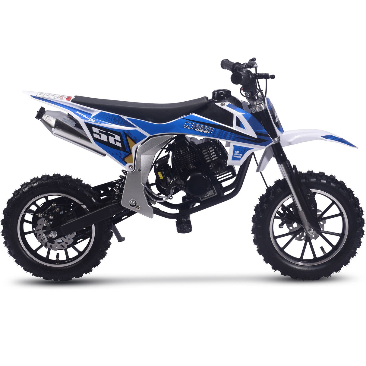 MotoTec Warrior 52cc 2-Stroke Kids Gas Dirt Bike - Blue