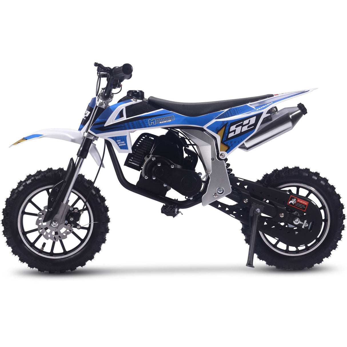 MotoTec Warrior 52cc 2-Stroke Kids Gas Dirt Bike - Blue