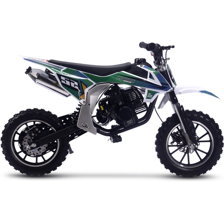 MotoTec Warrior 52cc 2-Stroke Kids Gas Dirt Bike - Green