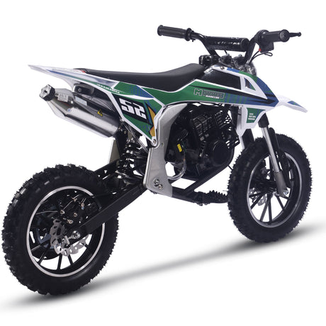 MotoTec Warrior 52cc 2-Stroke Kids Gas Dirt Bike - Green