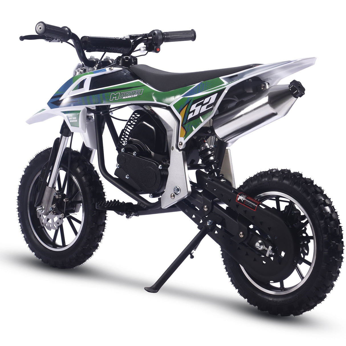 MotoTec Warrior 52cc 2-Stroke Kids Gas Dirt Bike - Green