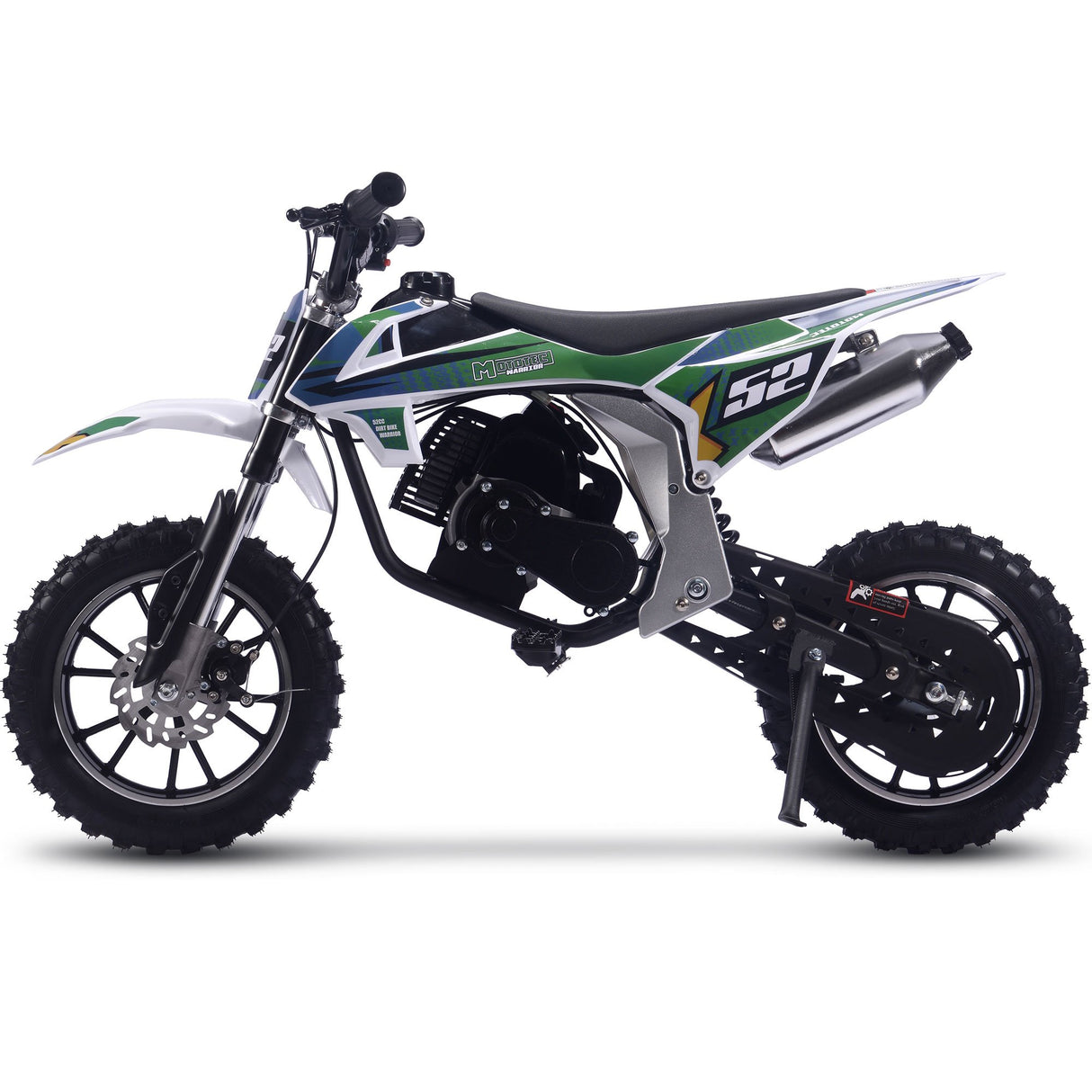 MotoTec Warrior 52cc 2-Stroke Kids Gas Dirt Bike - Green