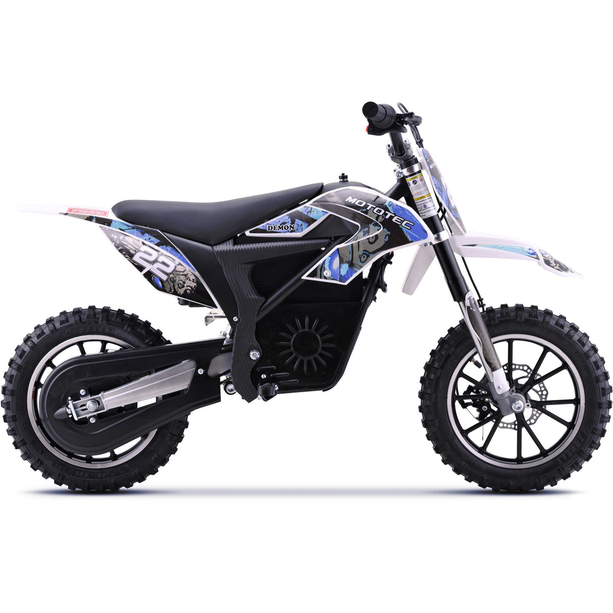 MotoTec 36v 790w Demon Electric Dirt Bike Lithium - Blue