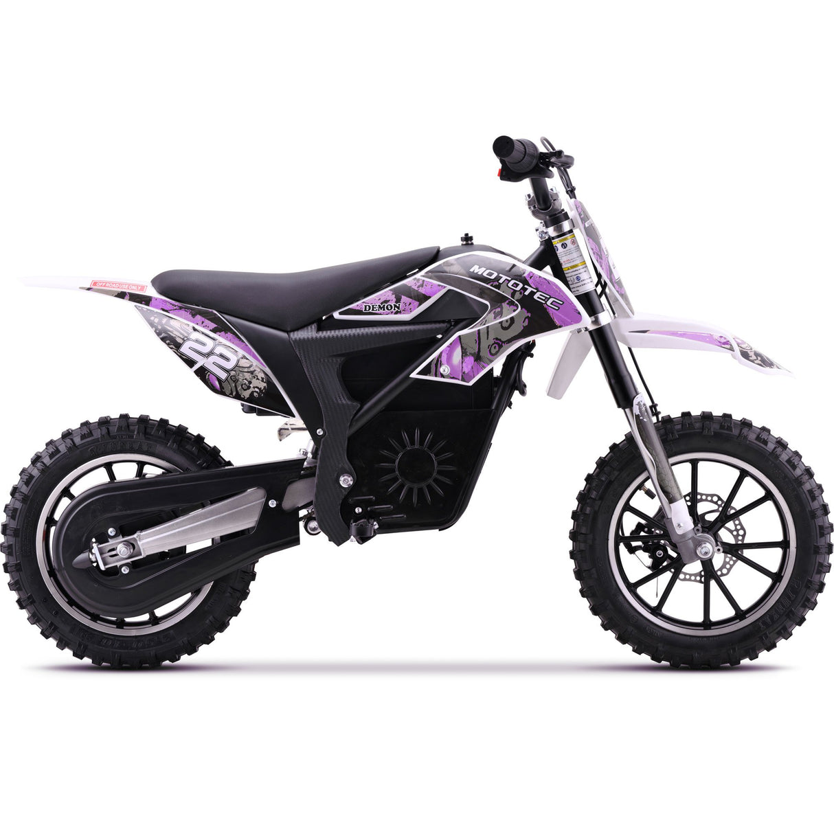 MotoTec 36v 790w Demon Electric Dirt Bike Lithium - Purple