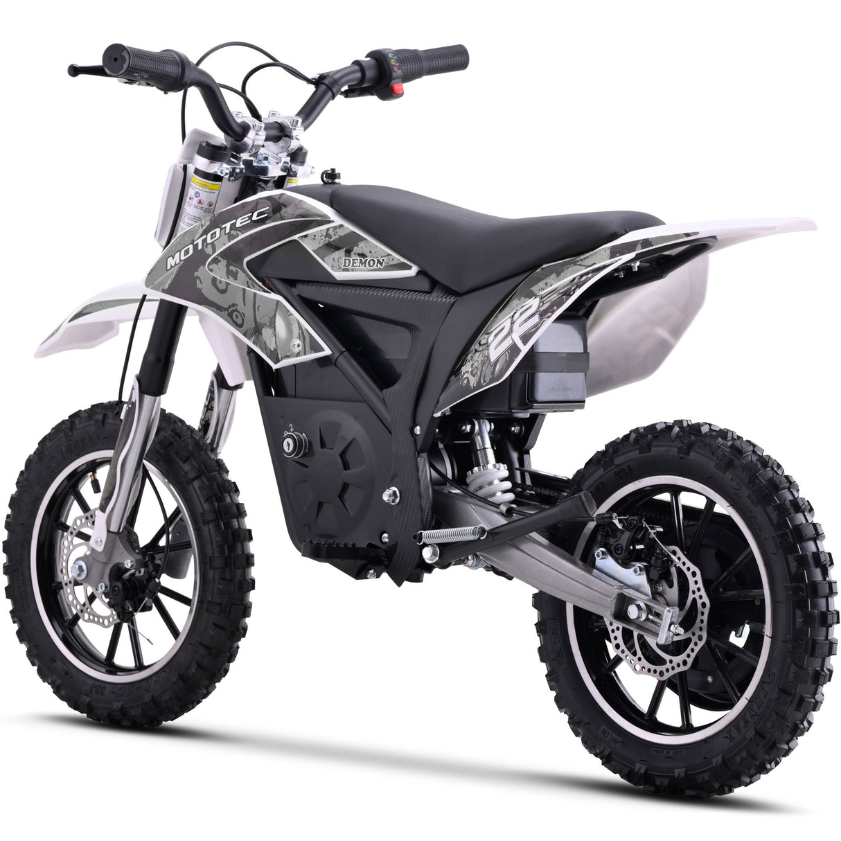 MotoTec 36v 790w Demon Electric Dirt Bike Lithium - White