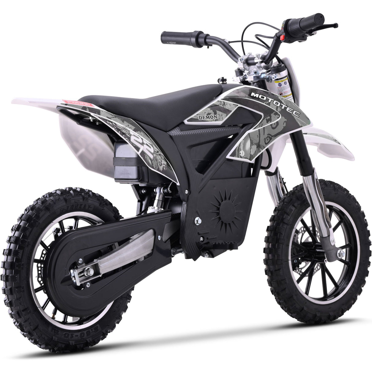 MotoTec 36v 790w Demon Electric Dirt Bike Lithium - White