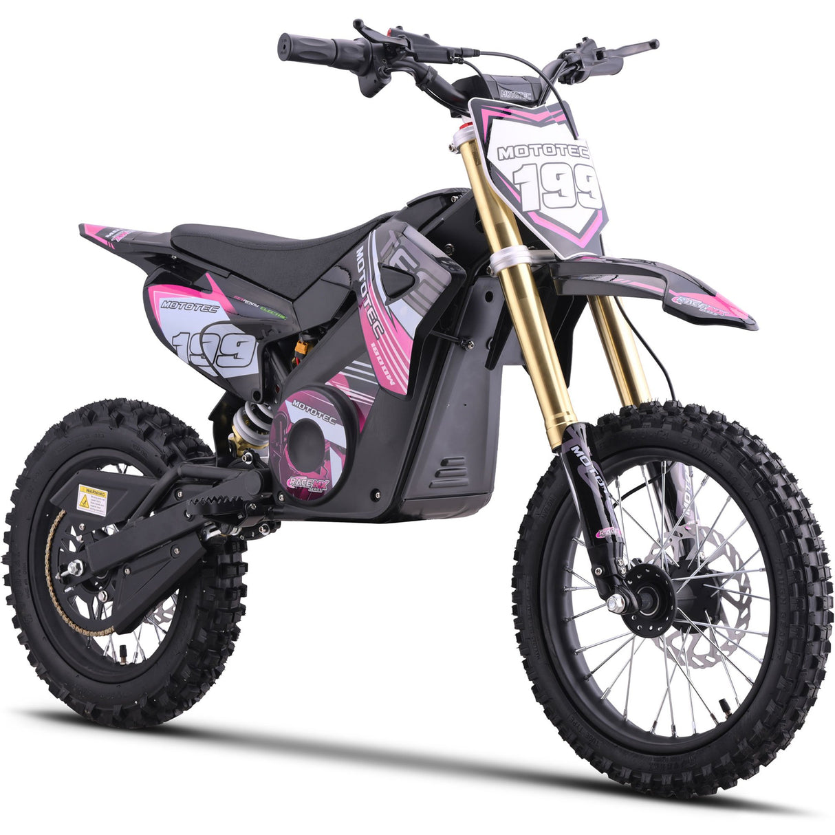 MotoTec 48v 1800w Pro Electric Dirt Bike Lithium - Pink