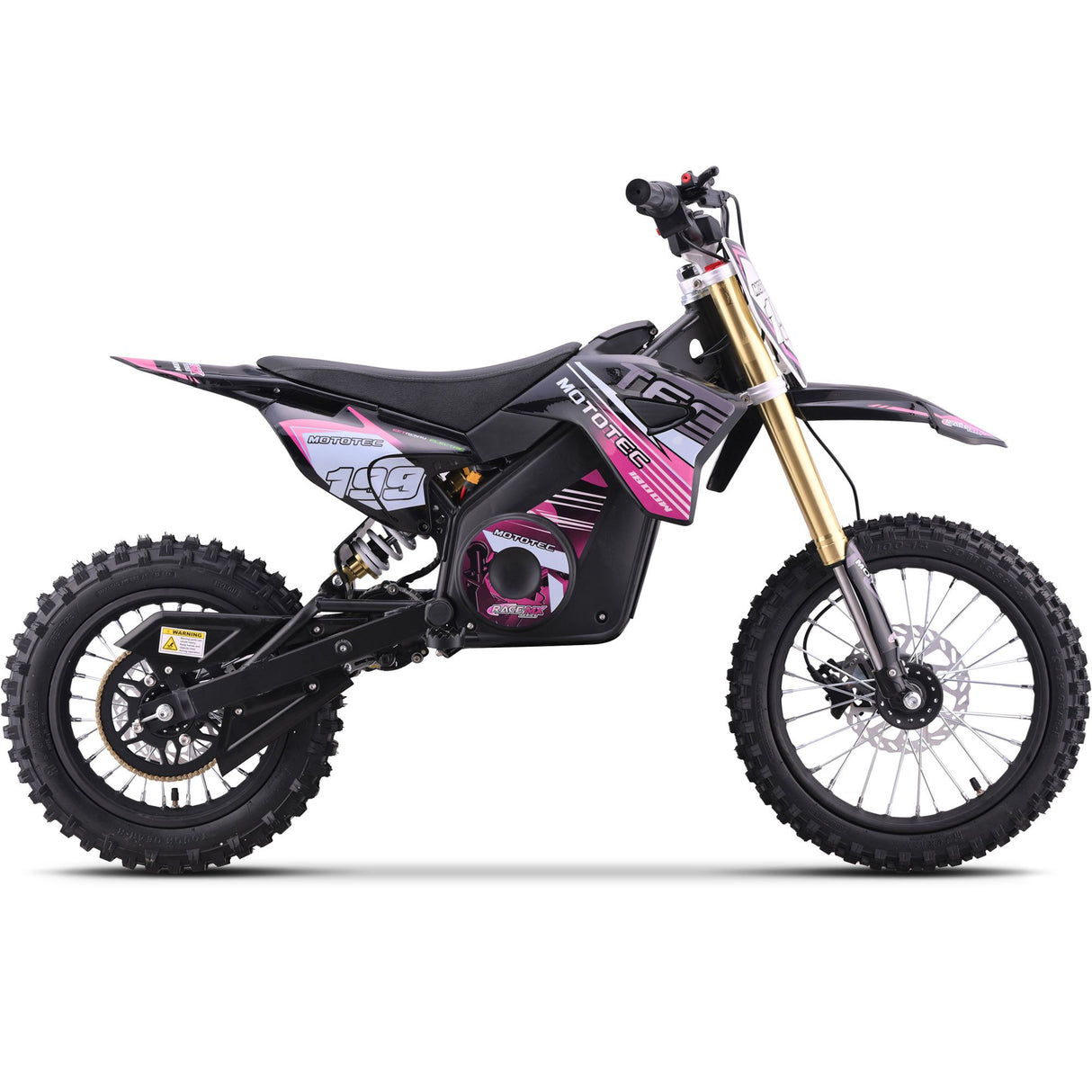 MotoTec 48v 1800w Pro Electric Dirt Bike Lithium - Pink