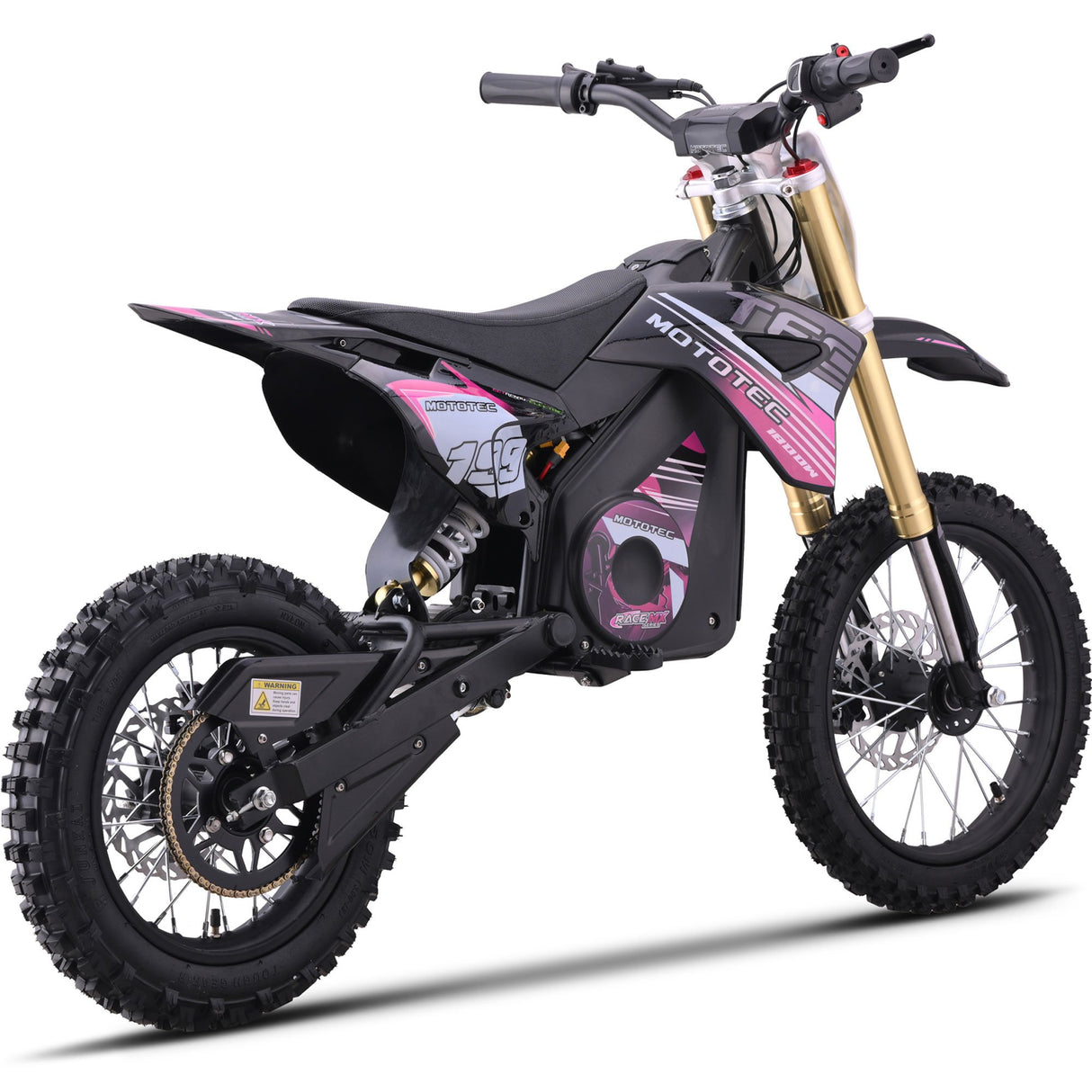 MotoTec 48v 1800w Pro Electric Dirt Bike Lithium - Pink