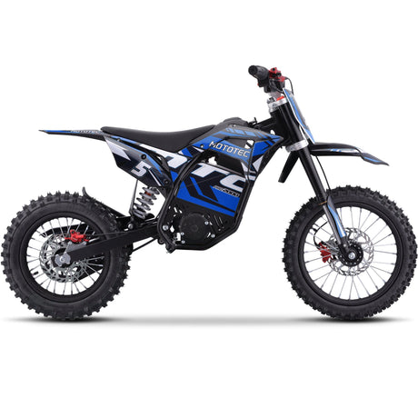 MotoTec 60v 2000w Pro Electric Dirt Bike Lithium - Blue