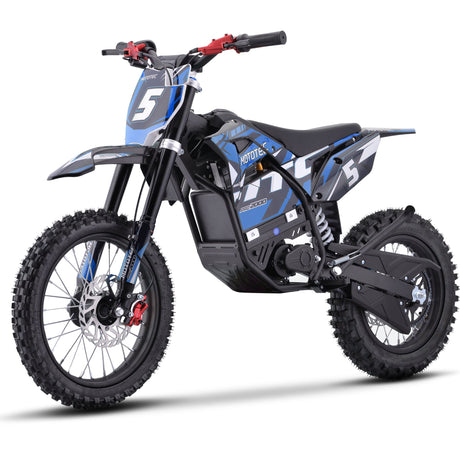 MotoTec 60v 2000w Pro Electric Dirt Bike Lithium - Blue