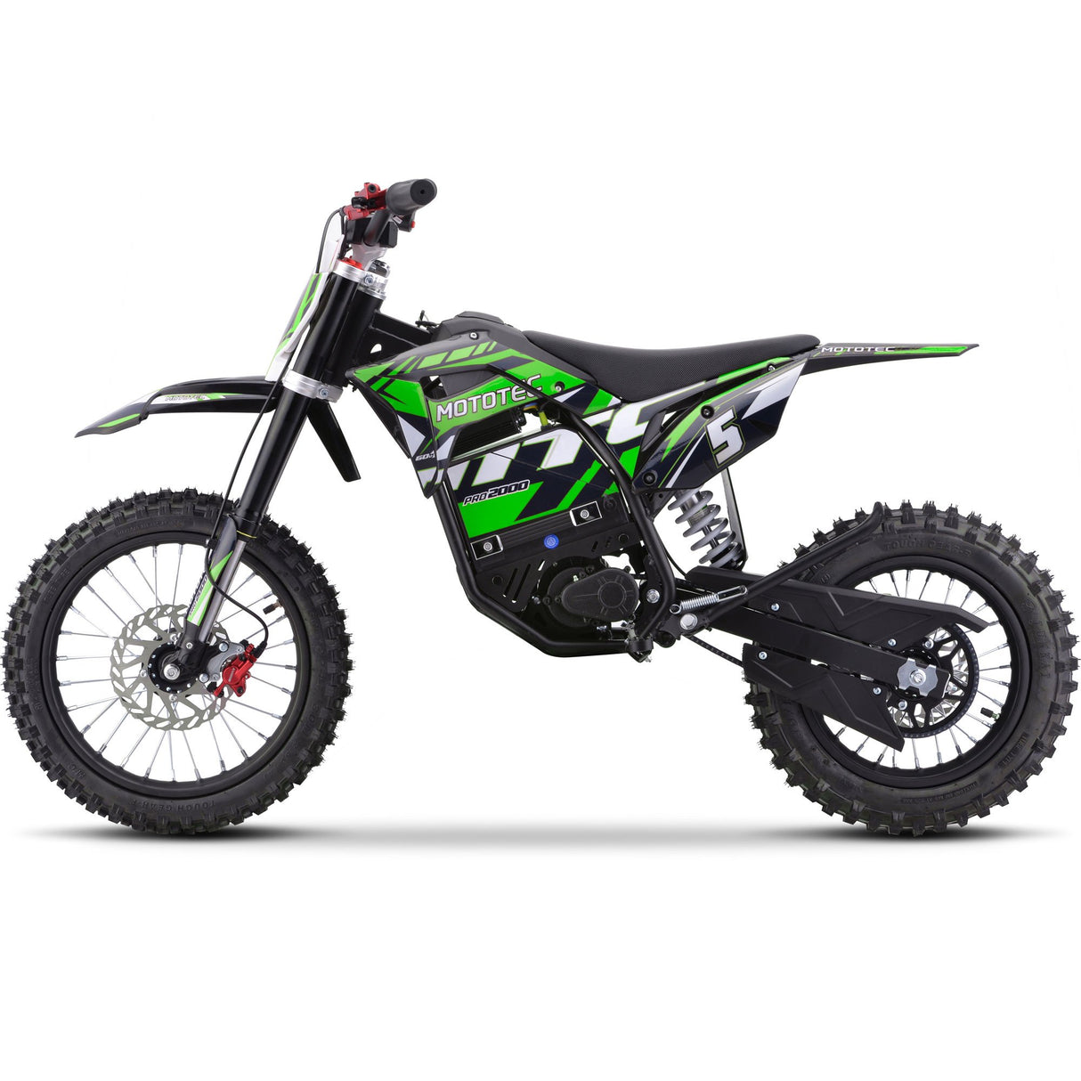 MotoTec 60v 2000w Pro Electric Dirt Bike Lithium - Green