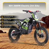 MotoTec 60v 2000w Pro Electric Dirt Bike Lithium - Green