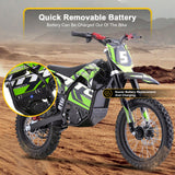 MotoTec 60v 2000w Pro Electric Dirt Bike Lithium - Green