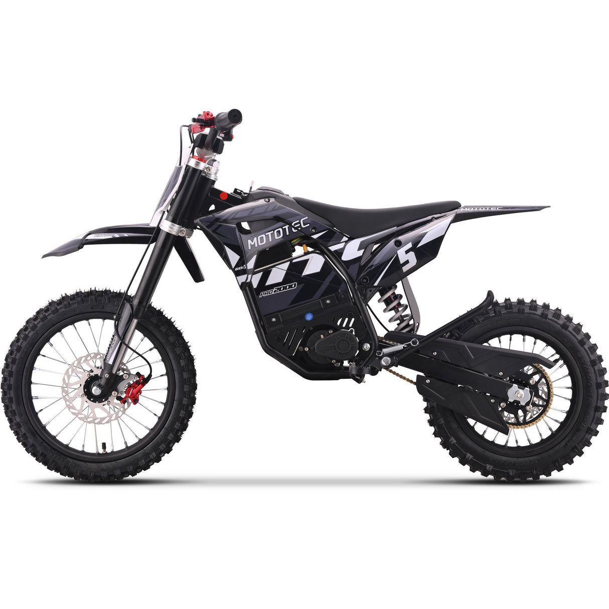 MotoTec 60v 2000w Pro Electric Dirt Bike Lithium - Grey