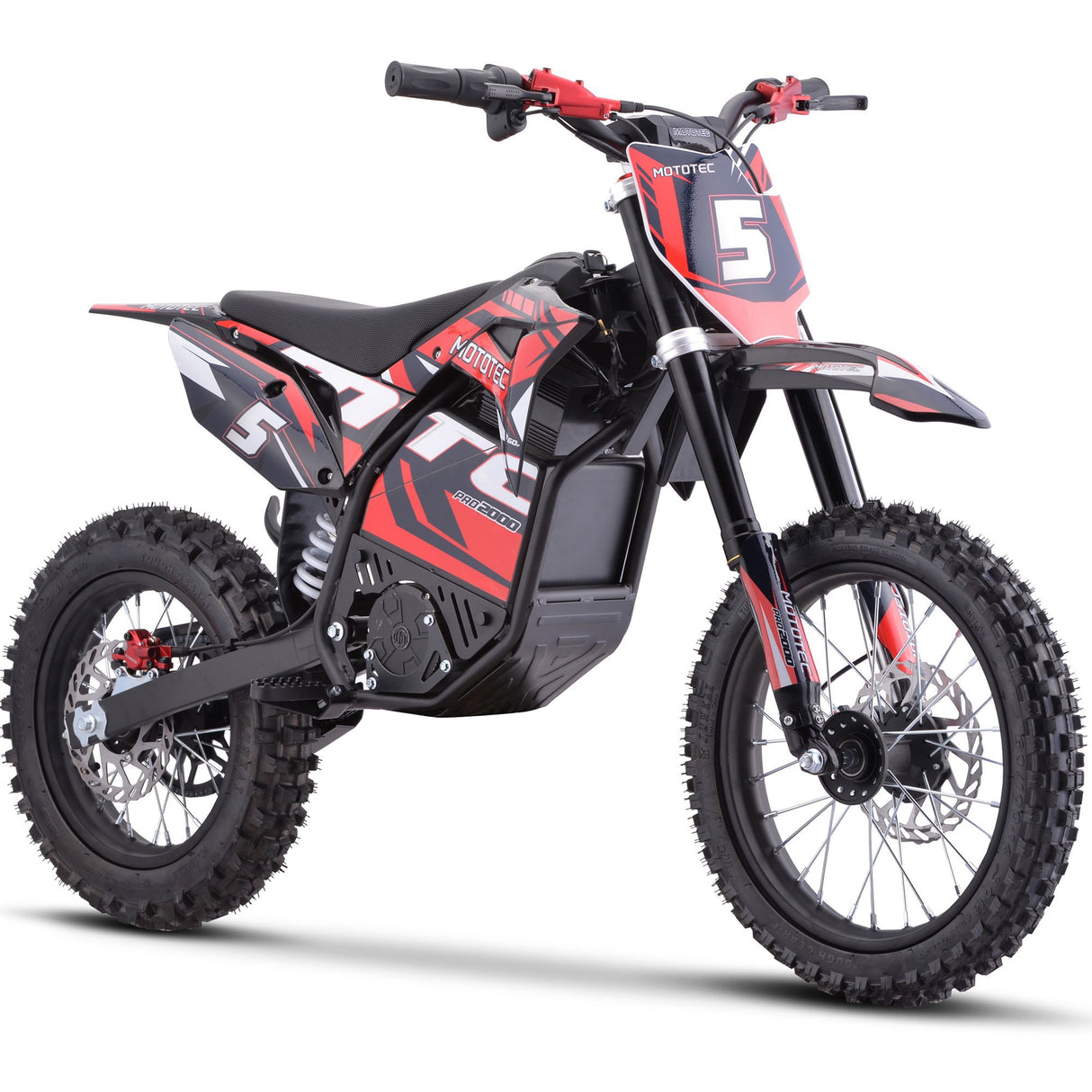 MotoTec 60v 2000w Pro Electric Dirt Bike Lithium - Red
