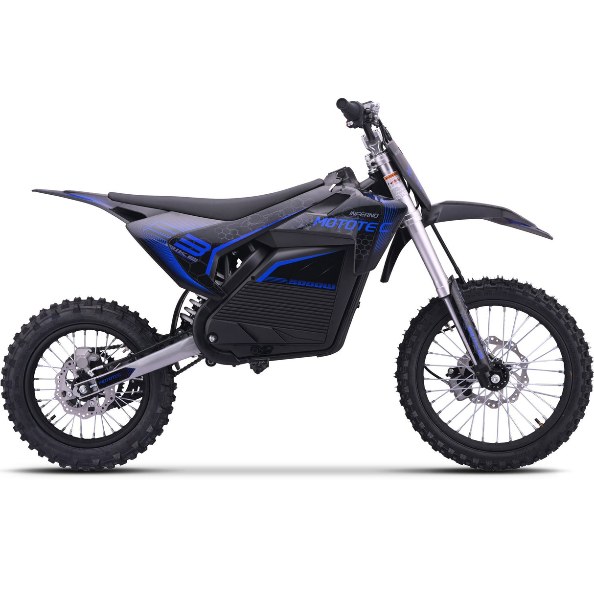 MotoTec 72v 5000w Pro Electric Dirt Bike Lithium - Blue