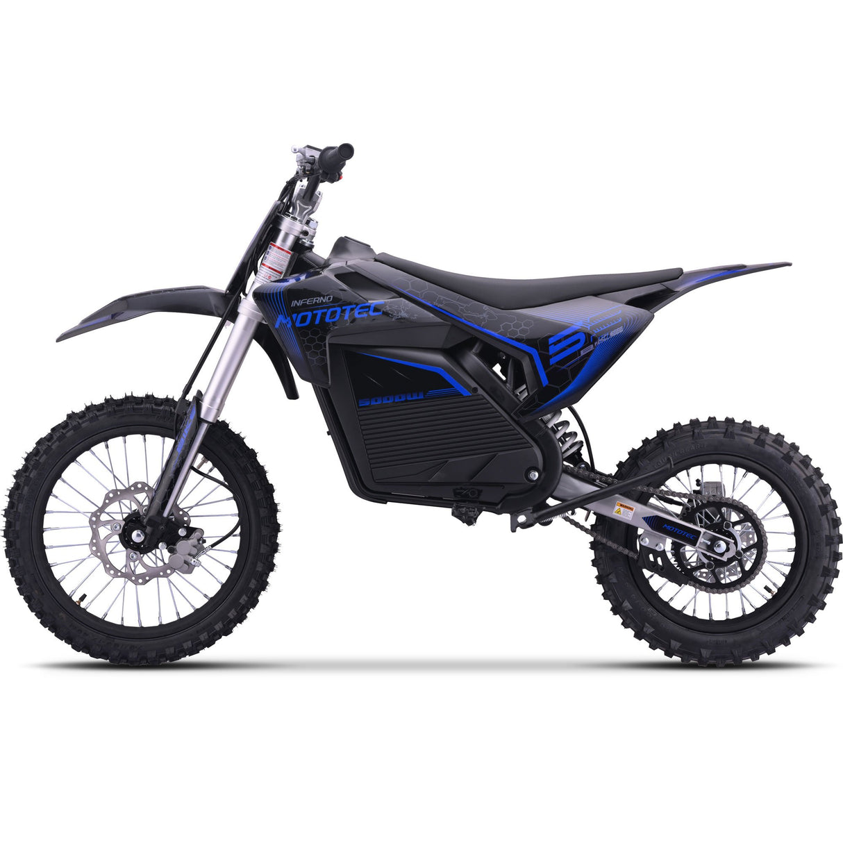 MotoTec 72v 5000w Pro Electric Dirt Bike Lithium - Blue
