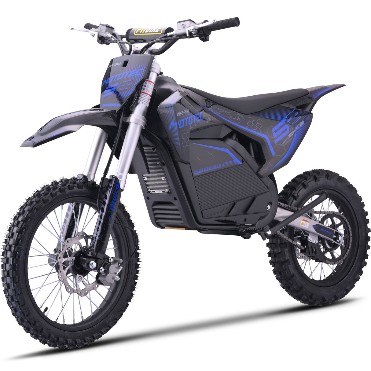 MotoTec 72v 5000w Pro Electric Dirt Bike Lithium - Blue