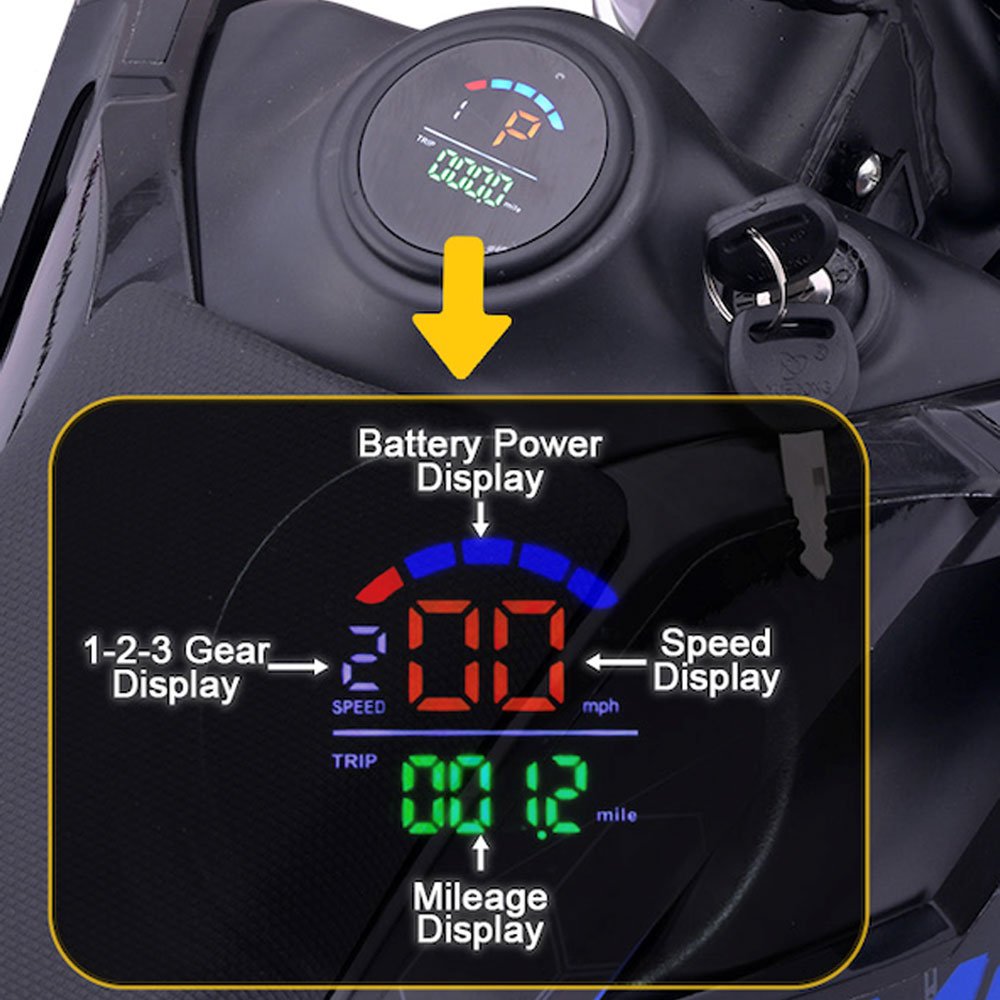 MotoTec 72v 5000w Pro Electric Dirt Bike Lithium - Blue