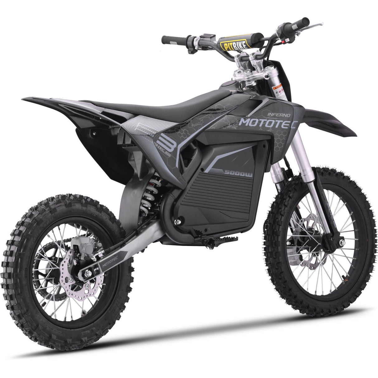 MotoTec 72v 5000w Pro Electric Dirt Bike Lithium - Grey