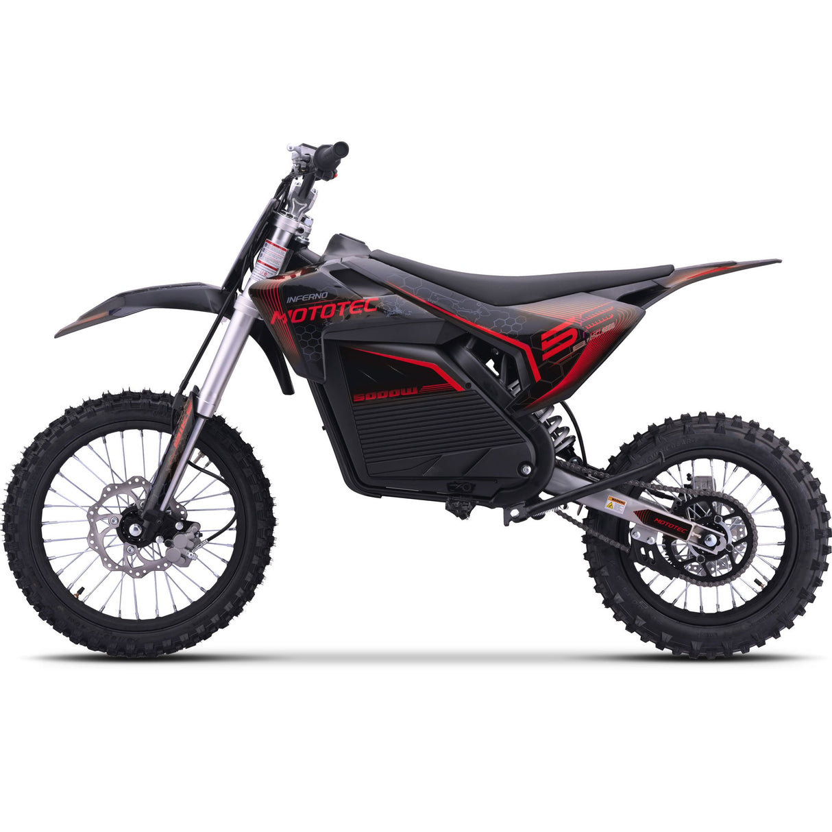 MotoTec 72v 5000w Pro Electric Dirt Bike Lithium - Red