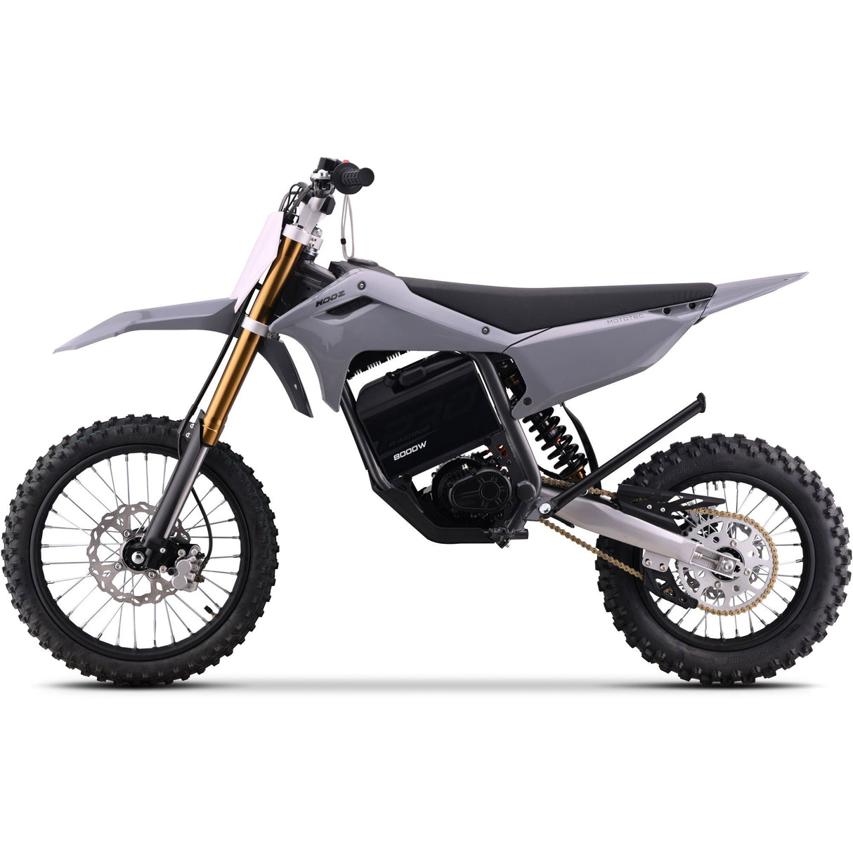 MotoTec 72v 8000w Pro Electric Dirt Bike 17/14 Lithium - Grey