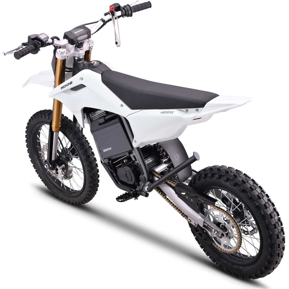 MotoTec 72v 8000w Pro Electric Dirt Bike 17/14 Lithium - White