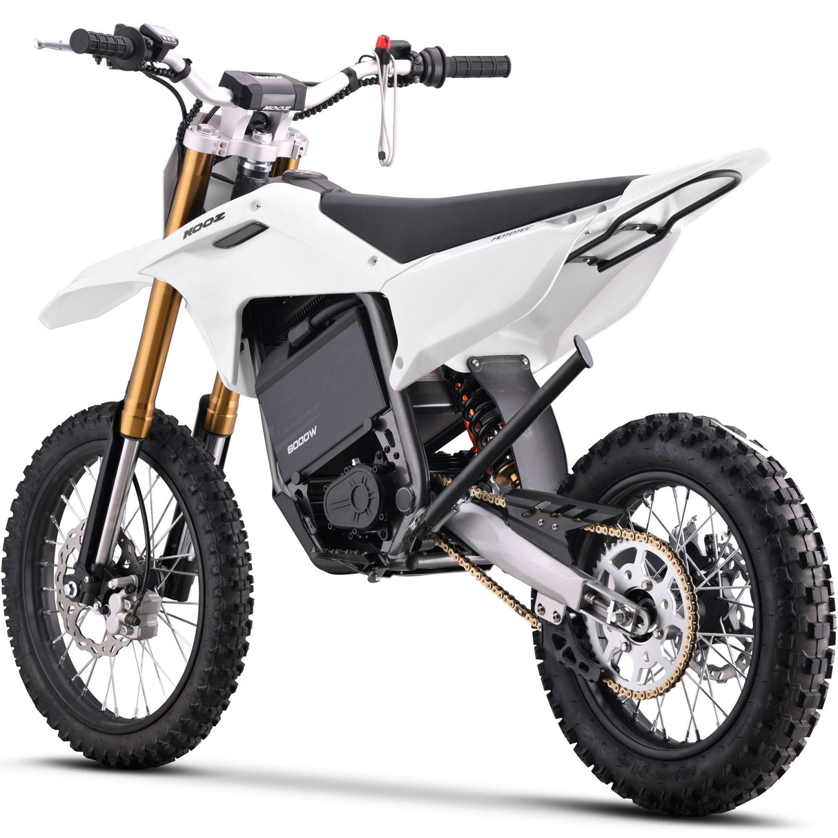 MotoTec 72v 8000w Pro Electric Dirt Bike 17/14 Lithium - White