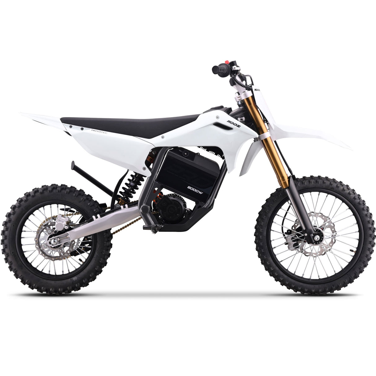 MotoTec 72v 8000w Pro Electric Dirt Bike 17/14 Lithium - White