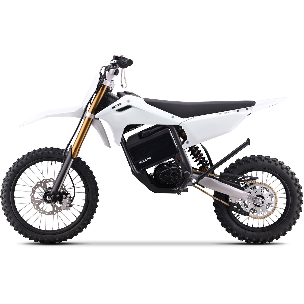 MotoTec 72v 8000w Pro Electric Dirt Bike 17/14 Lithium - White
