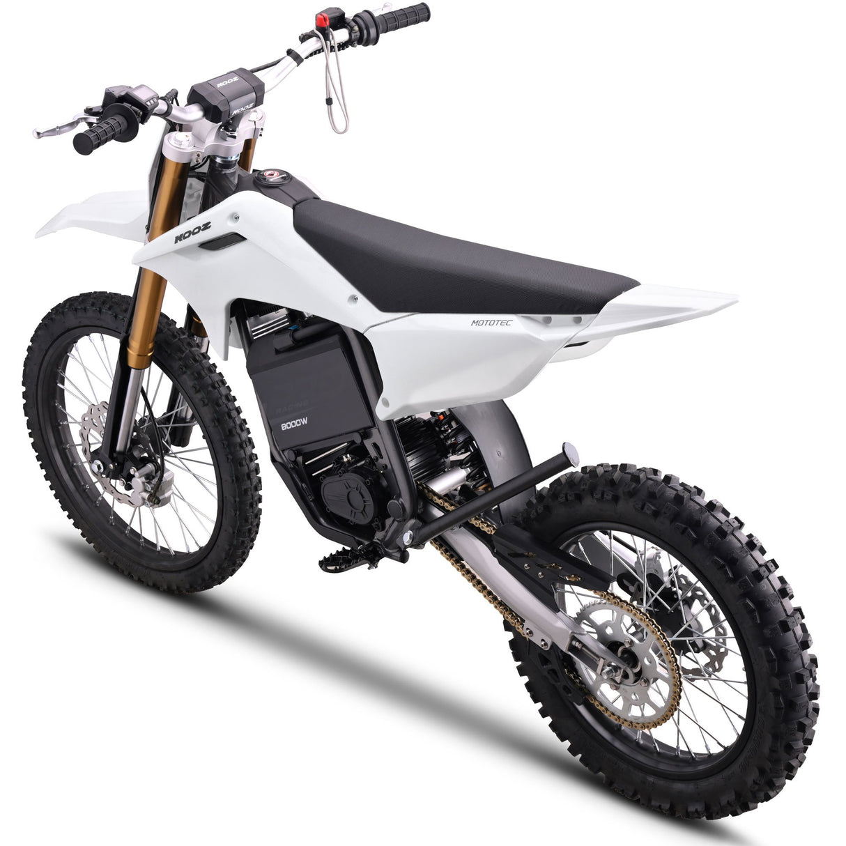 MotoTec 72v 8000w Pro Electric Dirt Bike 19/16 Lithium - White