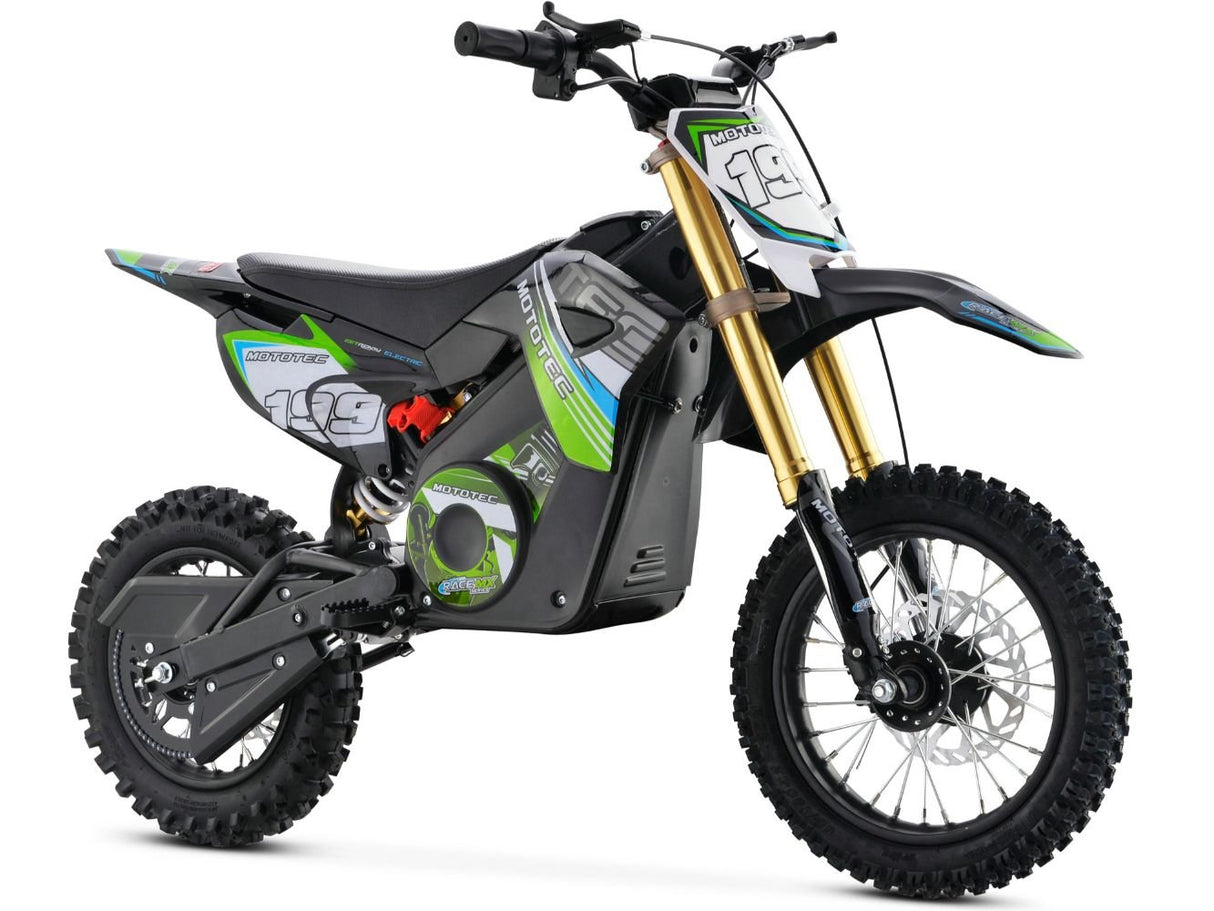 MotoTec 36v 1200w Pro Electric Dirt Bike Lithium - Green