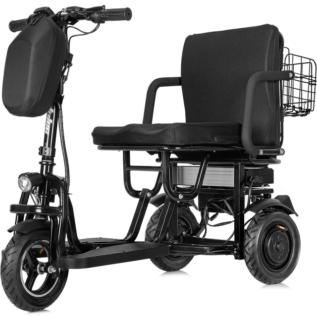 MotoTec Folding Mobility Electric Trike 48v 700w Dual Motor Lithium Bl