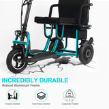 MotoTec Folding Mobility Electric Trike 48v 700w Dual Motor Lithium Bl