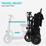 MotoTec Folding Mobility Electric Trike 48v 700w Dual Motor Lithium Bl