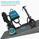 MotoTec Folding Mobility Electric Trike 48v 700w Dual Motor Lithium Bl