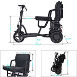 MotoTec Folding Mobility Electric Trike 48v 700w Dual Motor Lithium Bl