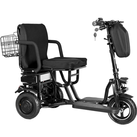 MotoTec Folding Mobility Electric Trike 48v 700w Dual Motor Lithium Bl