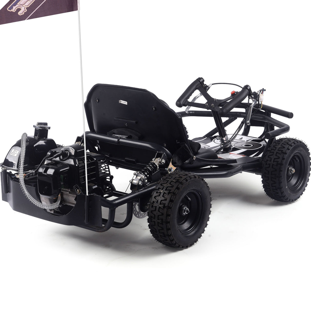 MotoTec Sandman Kids Gas Powered 49cc Go Kart - Black