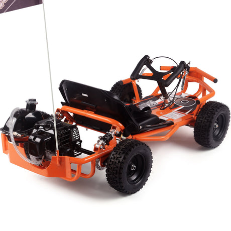 MotoTec Sandman Kids Gas Powered 49cc Go Kart - Orange