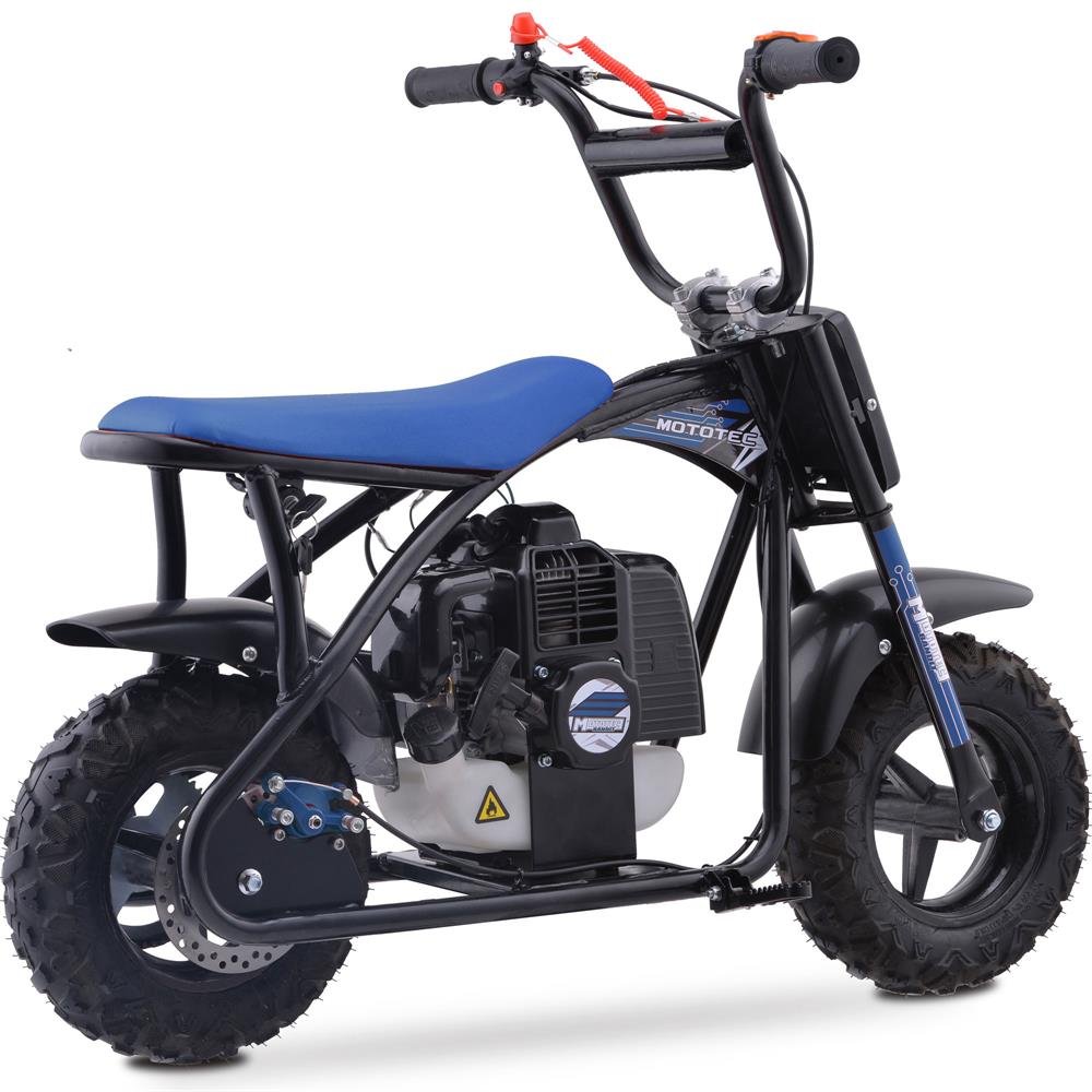 MotoTec Bandit 52cc 2-Stroke Kids Gas Mini Bike - Blue